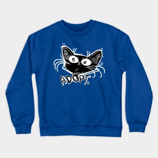 ADOPT funny black cat stare Crewneck Sweatshirt